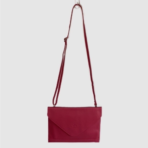 Rowallan Pink Hand Made Fine Leather Envelope Clutch Crossbody Bag Purse - Picture 1 of 14